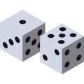 Dice vector casino game cube pair icon