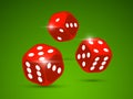 Dice vector 3d objects isolated illustration, gambling games design, board games.