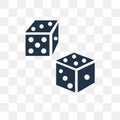 Dice vector icon isolated on transparent background, Dice trans