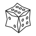 Dice vector outline icon. Vector illustration cube game on white background. Isolated outline illustration icon of dice