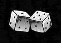 Dice in vintage style. Playing cubes. Hand drawn engraved retro illustration for tattoo, t-shirt or sign in casino.