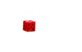 Red dice on white background, red dice isolated on white Royalty Free Stock Photo