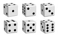 Dice white set in 3D view