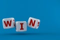 Dice with win text Royalty Free Stock Photo