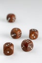 Dice wooden on white background Royalty Free Stock Photo