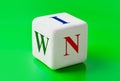 Dice with word Win Royalty Free Stock Photo