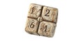 Dice With Worn Texture Isolated on Transparent Background Royalty Free Stock Photo