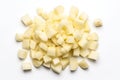 Diced Boiled Potato Pile Isolated, Chopped Potatoes, Cooked Cubed Potato on White