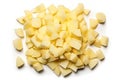 Diced Boiled Potato Pile Isolated, Chopped Potatoes, Cooked Cubed Potato on White Royalty Free Stock Photo