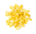 Diced Boiled Potato Pile Isolated, Chopped Potatoes, Cooked Cubed Potato on White Royalty Free Stock Photo