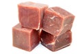 Diced or cubed raw beef steak Royalty Free Stock Photo