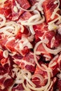 Diced or cubed raw beef steak Royalty Free Stock Photo