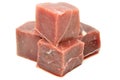 Diced or cubed raw beef steak Royalty Free Stock Photo