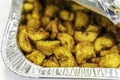 Diced Nigerian Plantain in Aluminum container served at Nigerian Party
