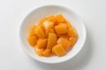 Diced Peaches in a Bowl Royalty Free Stock Photo