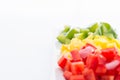 Diced Red, Green & Yellow Pepper Royalty Free Stock Photo