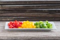 Diced Red, Green & Yellow Pepper Royalty Free Stock Photo