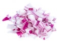 Diced Red Onion (isolated on white) Royalty Free Stock Photo