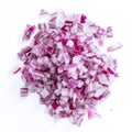 Diced Red Onion (isolated on white) Royalty Free Stock Photo