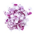 Diced Red Onion (isolated on white) Royalty Free Stock Photo