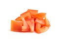 Diced tomato isolated on white background Royalty Free Stock Photo