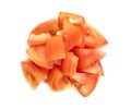 Diced tomato isolated on white background Royalty Free Stock Photo