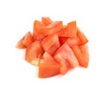 Diced tomato isolated on white background Royalty Free Stock Photo