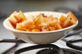Diced Tomatoes In a Bowl Royalty Free Stock Photo
