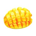 Diced watercolor mango isolated on a white background Royalty Free Stock Photo