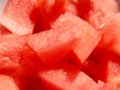 Diced watermelon