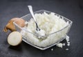 Fresh made Diced white onions Royalty Free Stock Photo