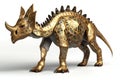 Diceratops dinosaur on white, animals, reptiles & amphibians