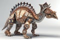 Diceratops dinosaur on white, animals, reptiles & amphibians Royalty Free Stock Photo