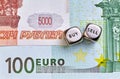 Dices cubes, RUB, EUR banknotes