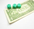 Dices on dollar Royalty Free Stock Photo