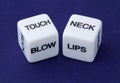 Dices with erotic messages Royalty Free Stock Photo