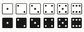 Dices gamble gaming monochrome. Poker cubes Vector set