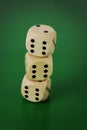 Dices on green background Royalty Free Stock Photo