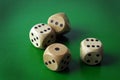 Dices on green background Royalty Free Stock Photo