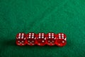 Dices on the green cloth Royalty Free Stock Photo