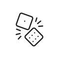 Dices line icon. Isolated vector element.