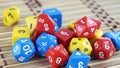 Dices for rpg, board games, tabletop games or dungeons and dragons. Royalty Free Stock Photo