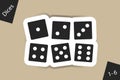 Dices Set 1 To 6 With Shadow - Vector Illustration - Isolated On Beige Background Royalty Free Stock Photo