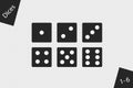 Dices Set 1 To 6 - Vector Illustration - Isolated On Transparent Background Royalty Free Stock Photo