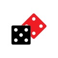 Dices sign icon. Casino game symbol. Flat dice Royalty Free Stock Photo