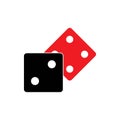 Dices sign icon. Casino game symbol. Flat dice Royalty Free Stock Photo