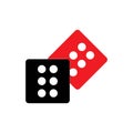 Dices sign icon. Casino game symbol. Flat dice Royalty Free Stock Photo