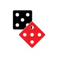 Dices sign icon. Casino game symbol. Flat dice Royalty Free Stock Photo