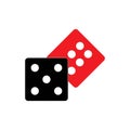 Dices sign icon. Casino game symbol. Flat dice Royalty Free Stock Photo