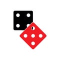 Dices sign icon. Casino game symbol. Flat dice